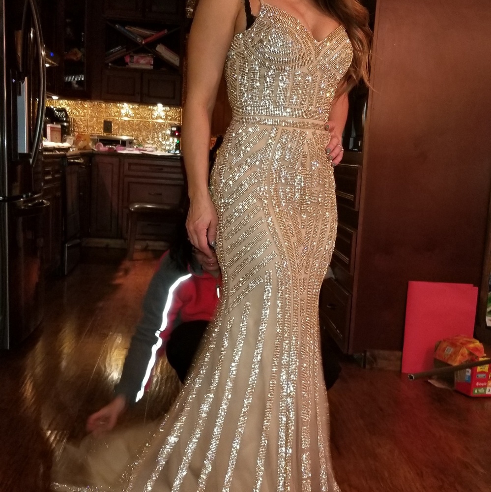 Gold sequin gown